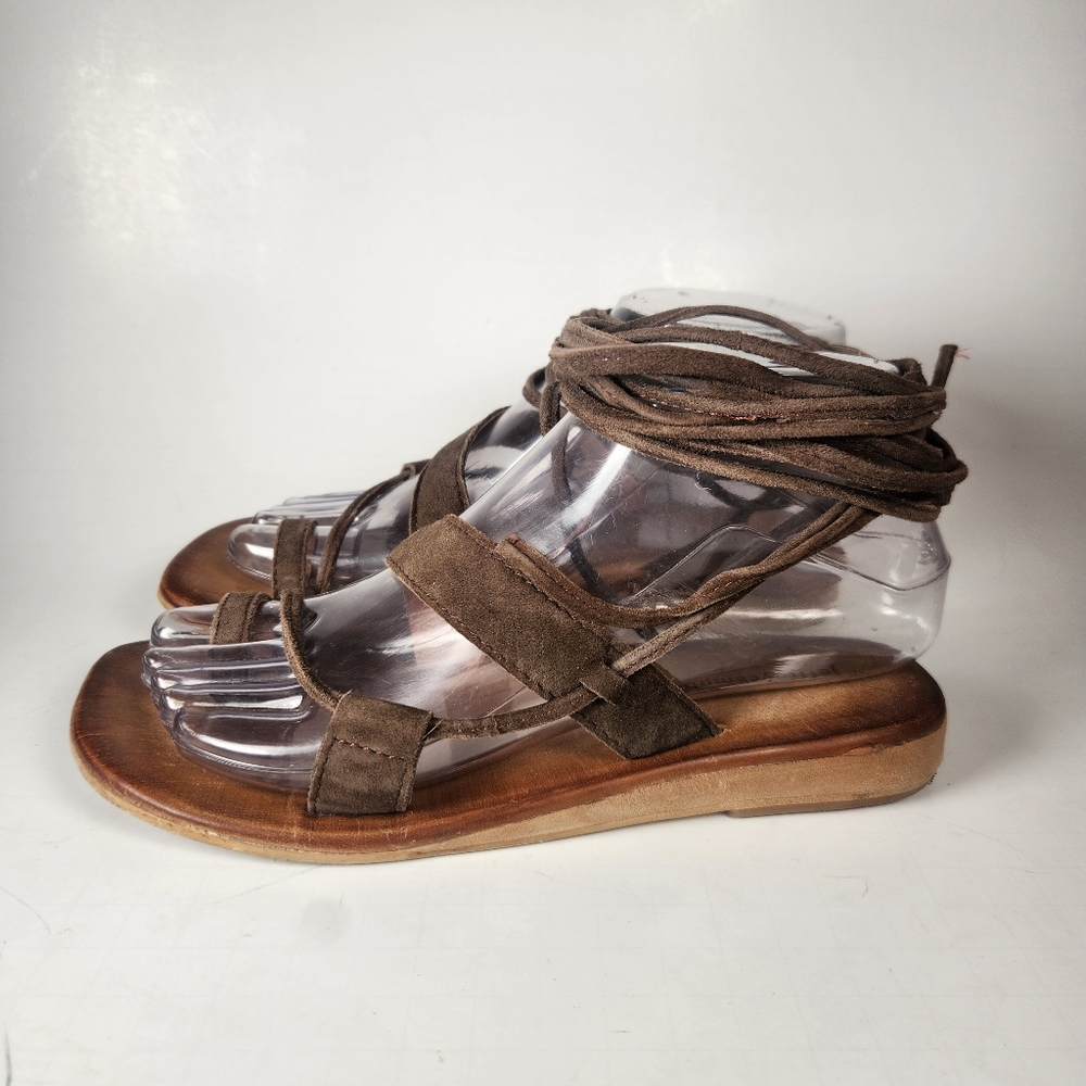 JEFFREY CAMPBELL Women's Sandal Size 36 / 6 Handmade Leather Rawhide Boho Shoe - Picture 11 of 11